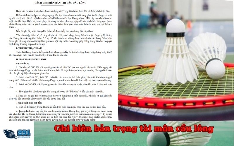 Hướng dẫn ghi biên bản trọng tài môn cầu lông