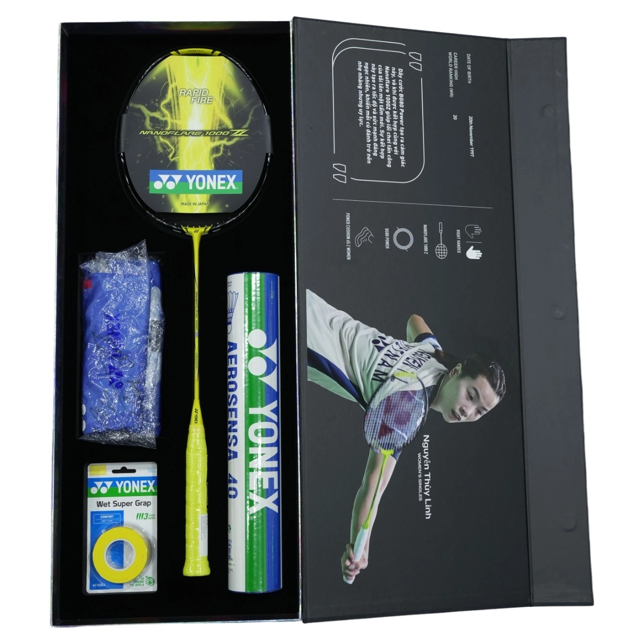 Chi tiết khung vợt Yonex Nanoflare 1000Z phiên bản Nguyễn Thùy Linh