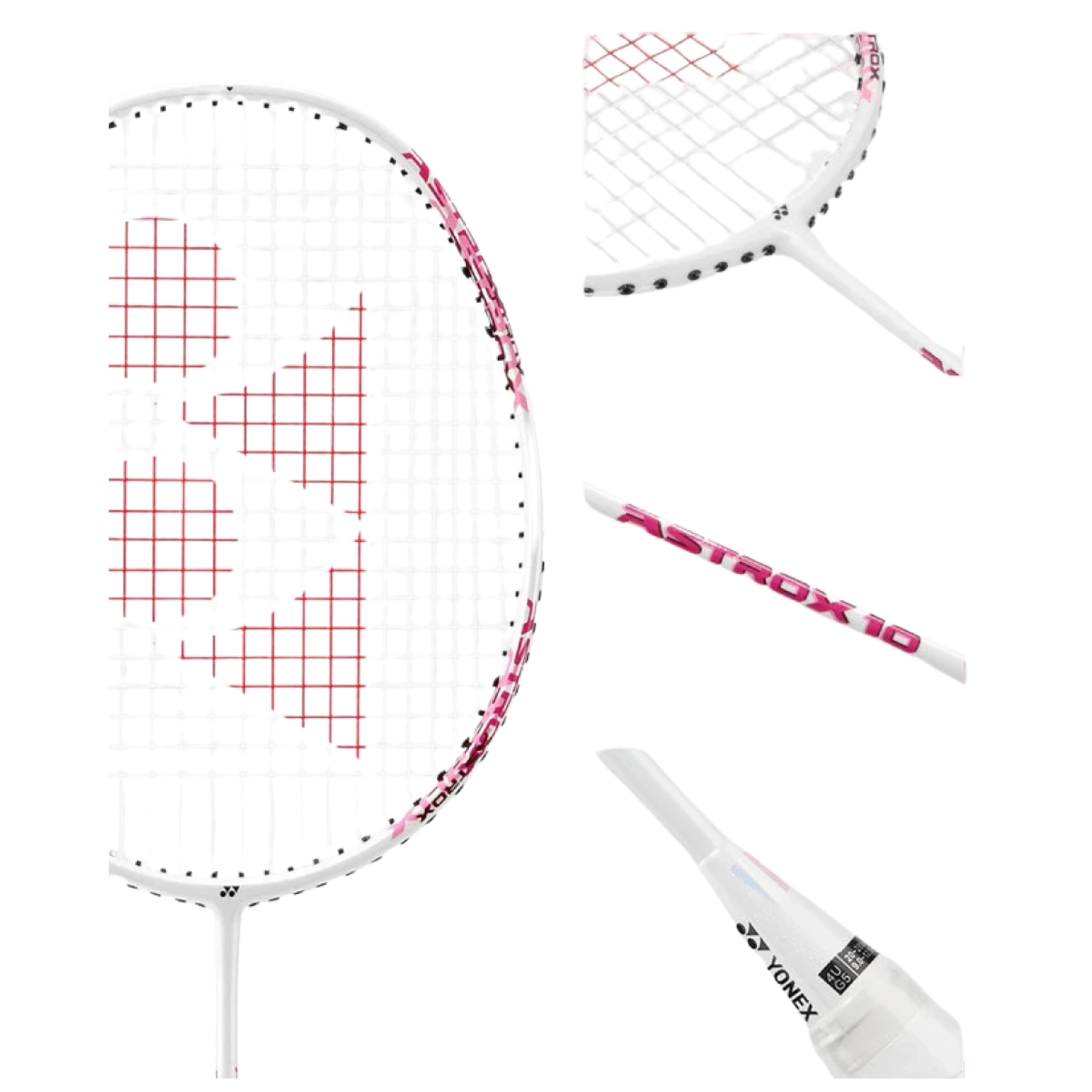 Chi tiết thân vợt cầu lông Yonex Astrox 10 White Pink